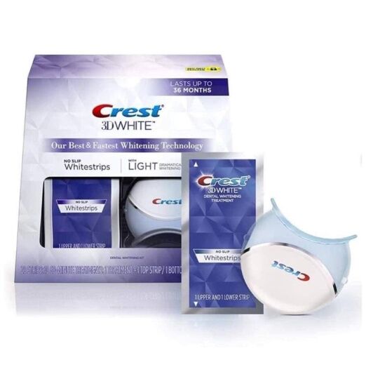 Bộ sản phẩm tẩy trắng răng miếng dán crest 3d white với đèn - ảnh sản phẩm 1