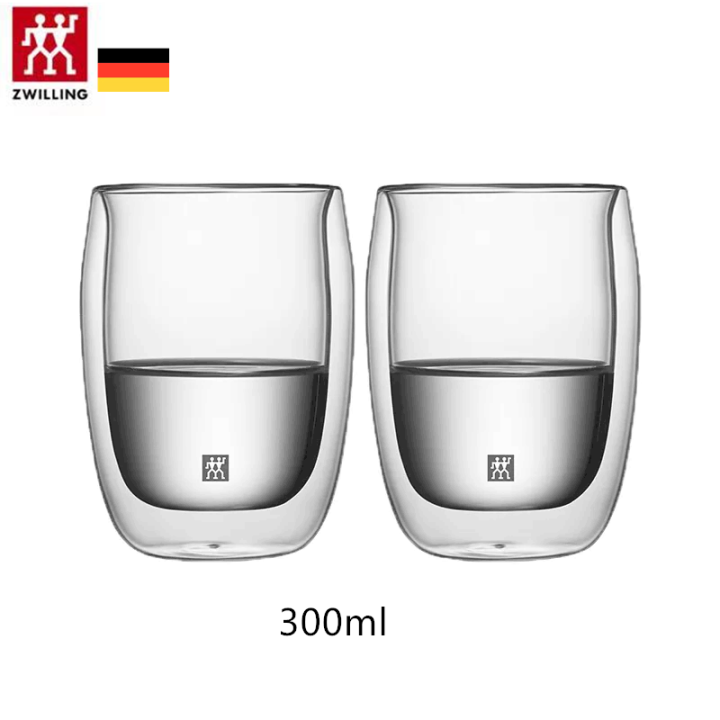 zwilling-เยอรมัน-แก้วแก้วสองชั้นป้องกันการลวกถ้วยชาแบบพกพาถ้วยลาเต้ถ้วยกาแฟถ้วยน้ำ