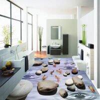 ✇℡◄ wellyu Customized large-scale mural pvc wallpaper personality 3D thickened wear-resistant bathroom waterproof floor stickers