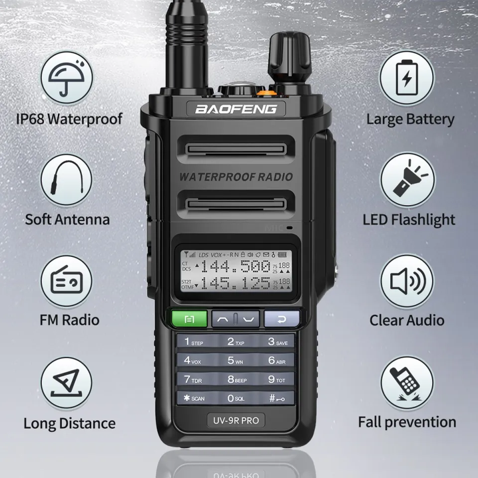 Baofeng UV-9R PRO High Power IP68 Waterproof Radio UHF VHF Dual