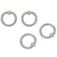 2 Pair Stainless Steel Captive Bead Ear Rings Hoop BCR Studs Piercing Steel Color, 6G(4mm) x 16mm &amp; 2G(6mm) x 16mm