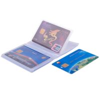 【CW】☒❉۞  Semi Transparent Card Holder Inside Folded ID Credit Bank Name Business Pockets Inner Pages Office Suppl