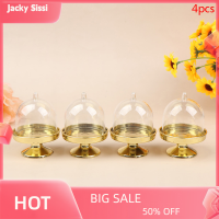 Jacky 4PCS CLEAR Candy ผู้ถือขนมคัพเค้กแสดงขาตั้งถาดแต่งงานของขวัญ boxs