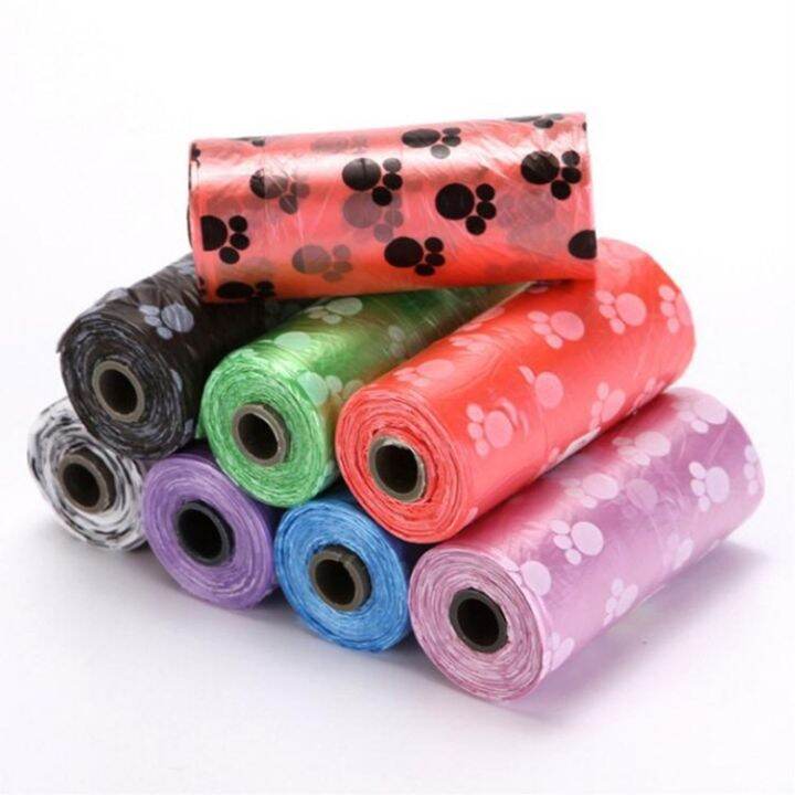 15pcs-roll-pet-trash-bag-dog-poop-bag-printed-pet-garbage-disposable-trash-bag