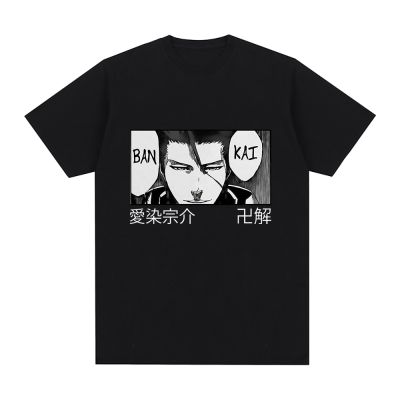 Anime Bleach Thousand Year Blood War Aizen Sosuke Bankai Tshirt Manga Tshirts Cotton Tee Men Tshirts