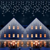 ZZOOI Christmas Lights Led Festoon Curtain Icicle String Lights for Street Garland Garden Outdoor Decorative Weding Fairy Lights