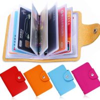 Fashion Anti-theft ID Credit Card Holder Fashion Womens 24 Cards Slim PU Leather Pocket Case Purse Wallet for Women Men Female Card Holders