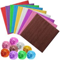 【YF】◎✿㍿  100pcs 10x10cm Aluminum Foil Chocolate Biscuits Tin Wrapping Paper Metal Embossing