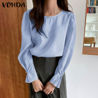 เสื้อสวมหัวคอกลมแฟชั่นผู้หญิง VONDA แขนยาวชุดเต็มตัวลำลองหรูหรา (ลำลองเกาหลี) [ลดล้างสต๊อก]