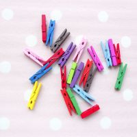 45x7mm/20pcs Natural Wooden Colours Photo Clips Memo Paper Peg Clothespin DIY Stationery Christmas Wedding Party Home Decoration Clips Pins Tacks