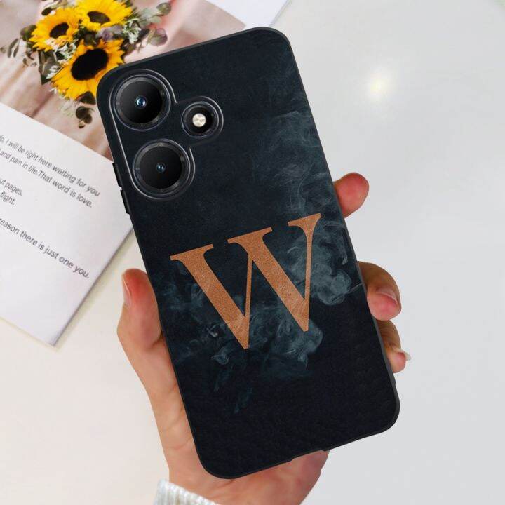 เคสสำหรับ-infinix-hot-30i-hot-30-i-nfc-ลายตัวอักษรหรูหราเคสสีดำซิลิโคนนิ่มแบบมืออาชีพสำหรับ-infinix-ฝา-x669-hot30i