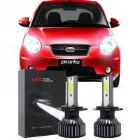 โคมไฟหน้า สีขาว สําหรับ Kia Picanto (SA) 1st Gen (2005-2011) 6000K ​ไฟหน้ารถยนต์ LED สีขาว 2 ชิ้น รับประกัน 10 เดือน