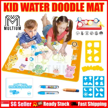 Water Drawing Mat Aqua Magic Doodle Mat Extra Large Water Drawing Doodling  Mat Coloring Mat Educational Toys Gifts for Kids Toddlers Boys Girls Age 3