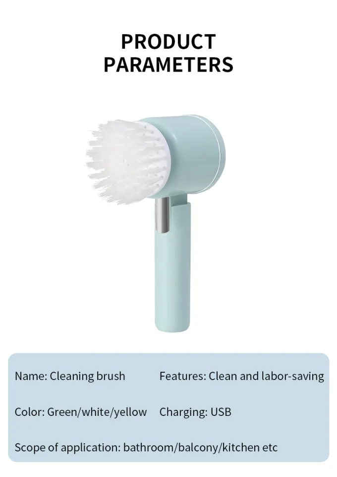 Kitchen Electric Cleaning Brush Bathroom Dishwashing Cleaning Tool USB  Handheld Bathtub Tile Brush Electric Brush Cleaner