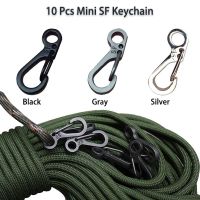 10ชิ้นมินิ SF กระเป๋าเป้สะพายหลังฤดูใบไม้ผลิตะขอพวงกุญแจปีนเขาตกปลา Carabiners EDC ตั้งแคมป์ขวดตะขอ Paracord อุปกรณ์เสริม PM