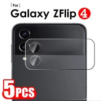 เหมาะสำหรับ Samsung Galaxy Z Flip 4 5G กระจกเทมเปอร์ป้องกันบน Zflip4 Flip4ด้านหลังฟิล์มกันรอยป้องกันเต็มพื้นที่ของหน้าจอฟิล์ม Tutup Lensa Kamera