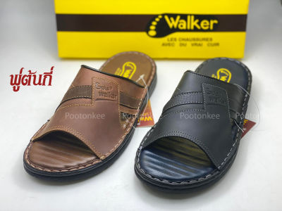 รองเท้า WALKER รุ่น WB 732 รองเท้าแตะวอคเกอร์ รองเท้าหนังแท้ สีดำ สีน้ำตาล ของแท้!!