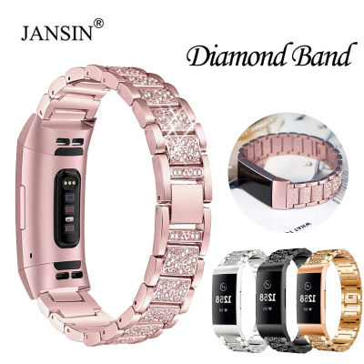 Diamond Metal Bracelet Band For Fitbit Charge 2 Women Jewelry Wristbands For Fitbit Charge 3 2 Fitness Watch Strap Accessories
