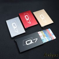 ﹍❣♨ For Audi Q7 4MB SUV Quattro Anti-theft ID Credit Card Holder Men Women Porte Carte Thin Metal Wallets Pocket Case Accessory