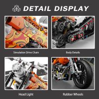 Hot Technical Motorbike Racing รถ Modular Building Blocks Assembling Plastic Model Motorcycle Bricks Sets Toys For Boys Gifts