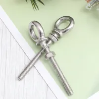 2Pcs Durable Stainless Steel Lifting Eye Bolts with Nuts Swing Eyebolts Ring Hook Bolt Screw Fasterners ( x 60 - 316)