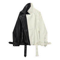 VANOVICH Korean Japan Style Retro Fashion Hit Color Loose Locomotive Leather Jacket 2022 Autumn and Winter New Women Jacket