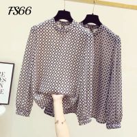 N0.225 [พร้อมส่ง] / เสื้อคอปีนแขนยาวลายกราฟฟิก