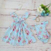 〖jeansame dress〗 CottonDresses สำหรับ BabySummerFlutter แขนกุด4T เด็กประกวด EasterDress Vestido Infantil