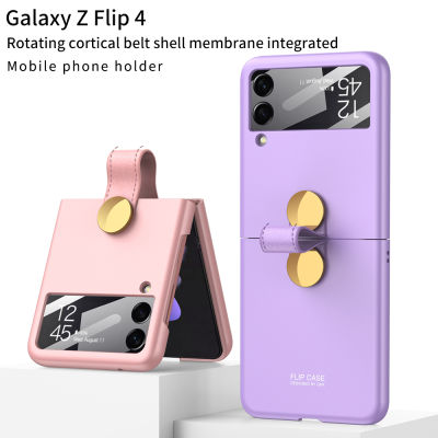 HOCE เคสมือจับสำหรับโทรศัพท์มือถือเข็มขัดหมุนได้สำหรับ Samsung Galaxy Z Flip 4 Flip ฝาพับ3 5G ฝาแข็งพลาสติกบางพิเศษสำหรับ Zflip3 Zflip4เคสกันกระแทก