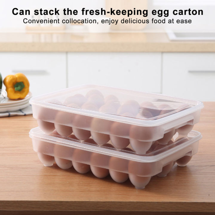 ตู้เย็นผู้ถือไข่ถาดใส่ช่องแช่แข็งตู้เก็บของกรณีกล่องพลาสติก