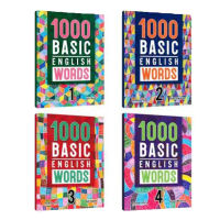 4 หนังสือ 1000 Basic English Words Level 1-4 English Learning Educational Book Essential Words Vocabulary Sight Words Workbook for  Grades 3-6 Reading Comprehension Writing Textbook Practice Book เรียน หนังสือ ศัพท์ภาษาอังกฤษ หนังสือภาษาอังกฤษ