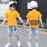 Boys Clothes Summer Kids Tracksuit Letter T Shirt &amp; Jeans for Baby Boy Sports Suits Casual Children Clothing Set 3-12 Years