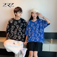 2 rz mens short sleeve T-shirt for men and women with 5 minutes of sleeve shirt leisure wind popular logo printed full teenagers coat --ntx230801✱☞