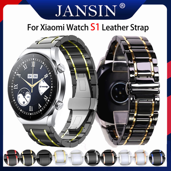 สาย-สำหรับ-xiaomi-watch-s1-pro-luxury-ceramic-and-สายรัดสแตนเลสของ-xiaomi-watch-s1-สมาร์ทวอทช์-สายนาฬิกา