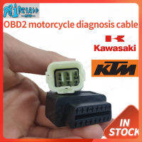 RTO Cartner Kawasaki KTM เครื่องมือวินิจฉัยการเชื่อมต่อ OBD2 6ขาเป็น16ขาเครื่องมือตรวจสอบ OBD สายพ่วง Kawasaki Z900/Z900RS/ZX10R/ZX14R/H2รถมอเตอร์ไซค์ ELM327สายเคเบิลอะแดปเตอร์ตรวจสอบ