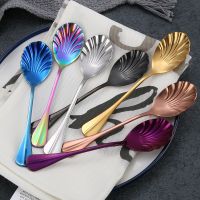 Stainless Steel Creative Color Shell Scoop Ice Cream Scoop Stirring Coffee Scoops Kitchen Utensils