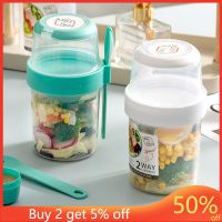 hot【cw】 Cup Oatmeal Cereal Yogurt Salad Bottles with Fork Lid Sauce Food Bento Bowl