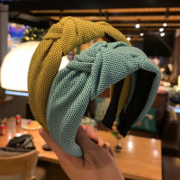 2021Female Retro Knitting Headband Solid color Knotted Hairband Head Bands Simple Wide Knot Hair Hoop Bezel Hair Accessories