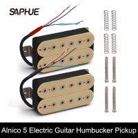 วินเทจ Alnico 5 Humbucker Pickup คอยล์คู่บริดจ์กีตาร์ไฟฟ้าปิ๊กอัพอะไหล่กีต้าร์สีดำเสียงอบอุ่นงาช้าง7.5K/15K