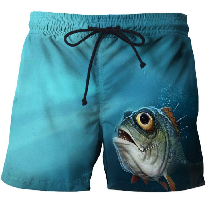 summer-outdoor-fishing-mens-shorts-2023-hot-3d-print-animal-cool-fish-pattern-pants-swimming-sports-quick-dry-casual-men-shorts