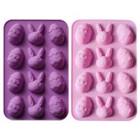 【CW】 Easter Silicone Mold 12 Cavity Egg Pudding Chocolate Dessert Baking Mould Decorating