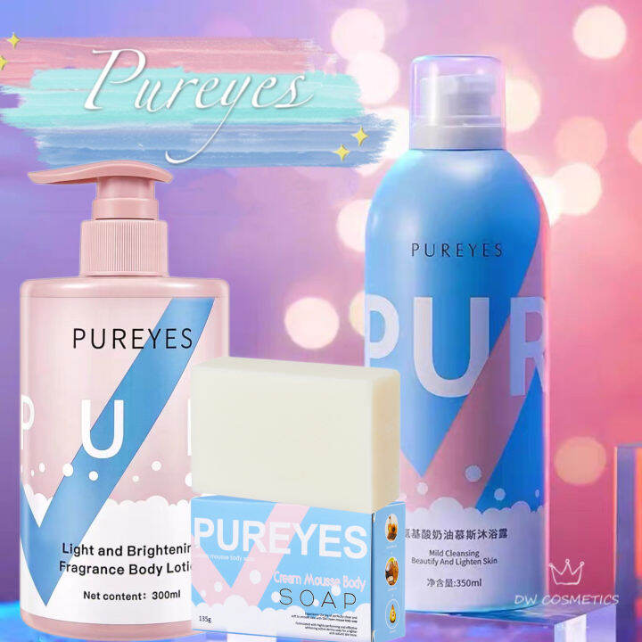 Pureyes Amino Acid Cream Mousse Shower Gel Whitening Perfume Body Wash
