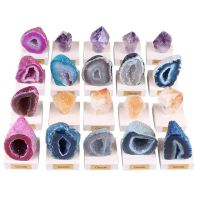 1pc Geode Agate Organic Material Crystal Stone Treasure Bowl Mineral Standard Decoration Collection Specimen Souvenir Agate