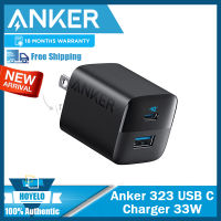 Anker ที่ชาร์จ323,ที่ชาร์จ USB C 33W,ที่ชาร์จพกพา2พอร์ตปลั๊กสำหรับ iPhone พับได้14/14 Plus/ 14 Pro/14 Pro Max/ 13/12, Pixel, Galaxy, iPad/และอีกมากมาย iPad Mini