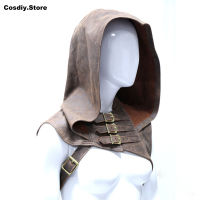 Hooded Leather Cloak Cape Cowl Adult Medieval Wicca Costumes Pagan Accessory Cosplay Assassin Hat Warrior Outfit For Women Men