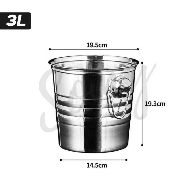 ถังแช่ไวน์-ถังน้ำแข็ง-ice-bucket-ถังสแตนเลส-มีหูจับ2ข้าง-ถังใส่น้ำแข็ง-ถังสแตนเลสคุณภาพดี-ใส่เครื่องดื่มด้ามจับหัวเสือ-พร้อมส่ง