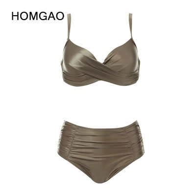 HOMGAO 2022 New Women Large Size Swimsuit Two Piece Bikini Set Sexy V-Neck Swimwear Bathing Suits Maillot De Bain Femme XL-4XL