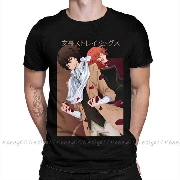 men-tshirt-mai-osamu-dazai-x-chuuya-nakahara-unisex-clothes-shirt-design-bungou-stray-dogs-o-neck-cotton-t-shirt-plus-size