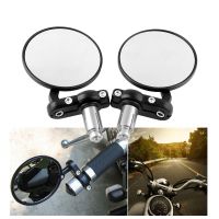 Saisika 2pcs Motorcycle Mirror Aluminum Black 22mm Handle Bar End Rearview Side Mirrors Mirrors