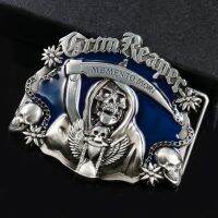 Western Grim Reaper Belt Buckle Pria Cool Metal Skull Pin Buckles Fivela Devil Leather Craft Strap Cowboy Male Jeans Accessories